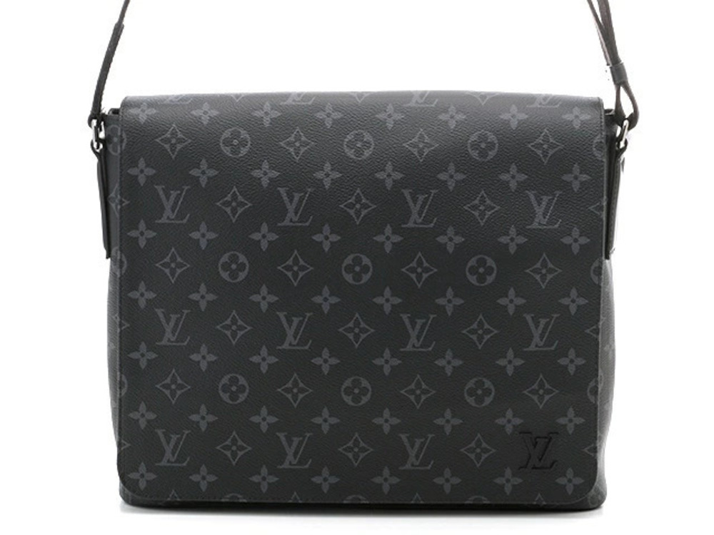 LOUIS VUITTON District NM Shoulder Bag Monogram Eclipse Black
